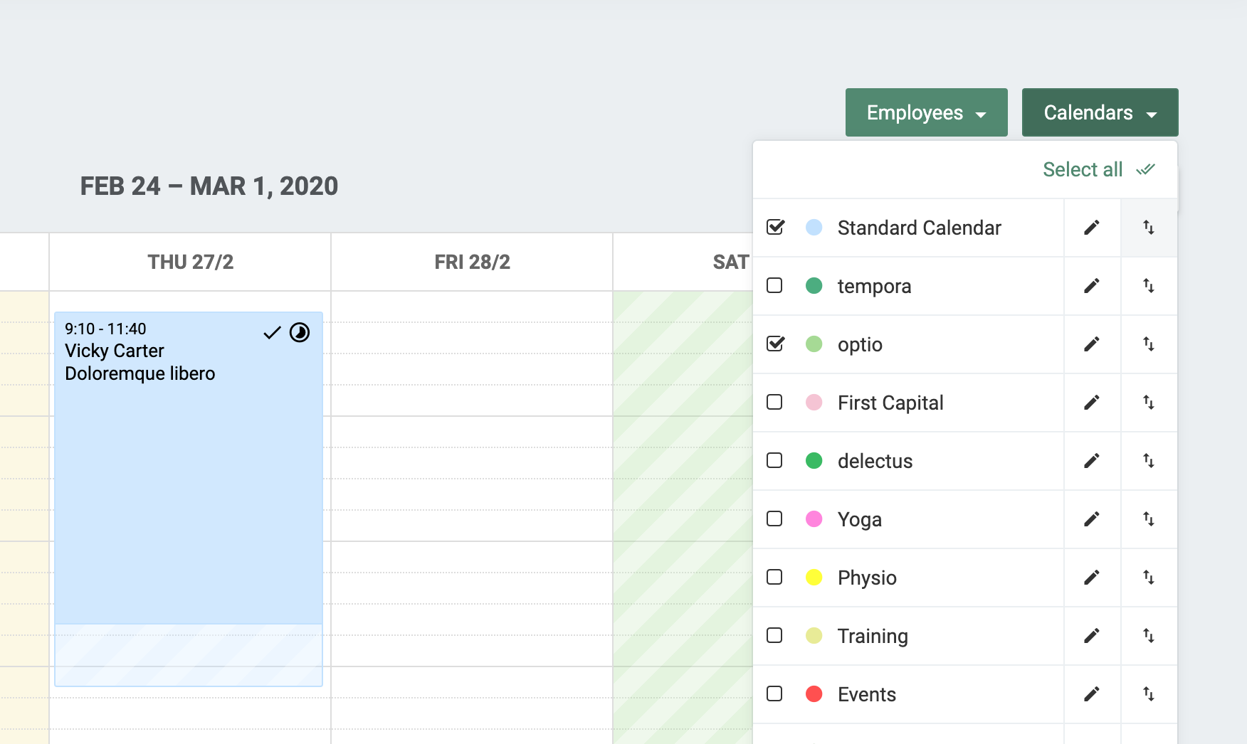 Overview of multiple Calendars for company arrangement